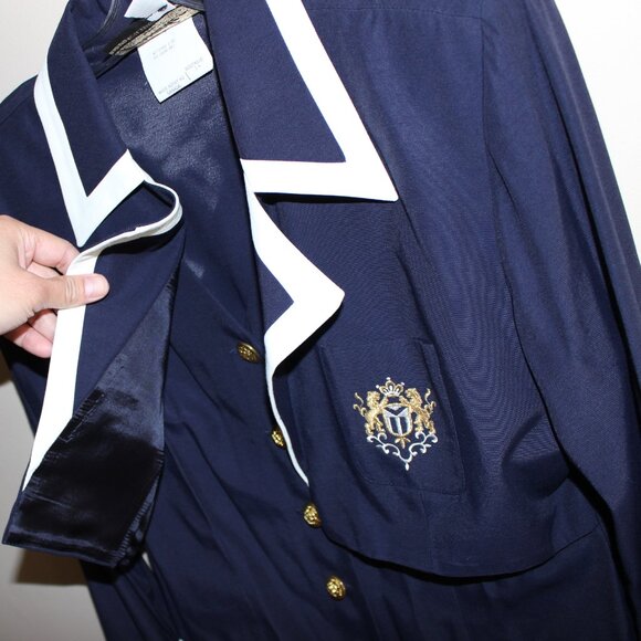 vintage❤️Farouche by Lori Weidner❤️one-piece school uniform blazer bib jacket - Picture 5 of 13